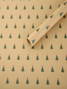 3pcs/Set Christmas Gift Wrapping Paper, Thick Coated Paper, In Stock, Wholesale, Christmas Tree & Reindeer Design,Christmas - Multicolor - View 3