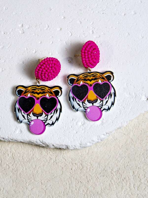 Orecchini a perno artigianali realizzati con perline, con decorazioni di cuori e bolle, orecchini pendenti per donne, regalo per lei, fidanzata, coppia, festa estiva in spiaggia, San Valentino, mamma, madre, festa della mamma