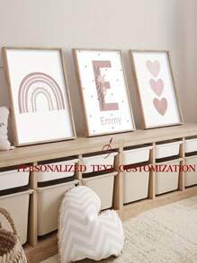 3 Stück/Set ungerahmte personalisierte Namens-Leinwandposter Wandkunst, benutzerdefinierter Namens-Poster Heimdekoration, Cartoon Regenbogen Liebe Leinwanddruck Kinderzimmer Wohnzimmer Schlafzimmer Dekoration, perfektes Geschenk und Dekoration, ungerahmt, exquisit, hochwertig, personalisiert, einzigartig, ideale Geschenke für sie, ihn, Freund, Freundin, Vater, Mutter, Familie, Freunde, Sohn, Tochter, Schüler, Arbeiter, Kinder, Schule, Zuhause, Büro, Geburtstag, Abschluss, multifunktional, langanhaltend, dekorativ, wiederverwendbar, exquisit, stilvolle, hochwertige, farbenfrohe, moderne, personalisierte, einzigartige, ideale Geschenke für ihn, ideale Geschenke für sie, Freund, Vater, Freundin, Mutter, Familie, Freunde, Teeraum, Zuhause, Garten, Büro, für Jahrestage, für Valentinstag, für Muttertag, für Geburtstage, für Vatertag, für Abschluss, für Hochzeiten, für Einweihung