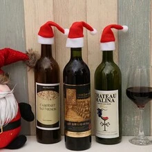 圣诞装饰圣诞装饰用品，圣诞老人迷你帽，酒瓶迷你帽，圣诞小礼物 - 紅白色 - 查看 6