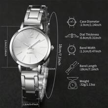 1pc Roman Graduated Steel Strap Women's Watch As A Gift For A Friend  For Daily Decoration