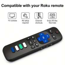 4 Pack (2 Remote Controls, 2 Remote Control Cover) Suitable For All Roku TVs(Not Applicable To RokuStick And Boxes) - Blue Green - View 4