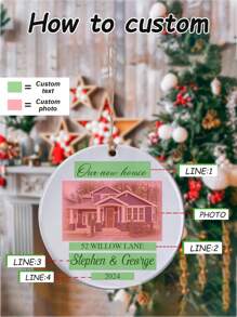 1 pieza Adorno de Navidad personalizado con foto - Adorno de Navidad con foto personalizada 2024, adornos para árboles de Navidad, decoración navideña, regalos de Navidad para mamá, papá, niños, mascotas, amigos, mujer y amistad, regalos de cumpleaños para mujer, amigos a larga distancia, mejores amigas, regalos para compañeras de trabajo