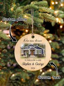 1 pieza Adorno de Navidad personalizado con foto - Adorno de Navidad con foto personalizada 2024, adornos para árboles de Navidad, decoración navideña, regalos de Navidad para mamá, papá, niños, mascotas, amigos, mujer y amistad, regalos de cumpleaños para mujer, amigos a larga distancia, mejores amigas, regalos para compañeras de trabajo