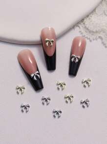 10 piezas Mini decoraciones para arte de uñas con diseño de lazo, accesorios para uñas - Multicolor - Ver 1