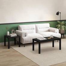 Modern Simple Coffee Table For Living Room, Office, Home Decor Accent, Functional Table, Storage Solution, Wood Coffee Table, Sturdy Rectangular Design For Versatile Use, Easy Assembly, Black - 黑色 - 查看 7