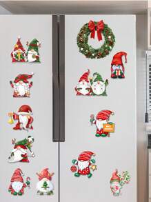 1pc Christmas Cartoon Car Refrigerator Sticker 3D Visual Decor Magnetic Waterproof Decoration  Christmas Decor  Christmas Decorations Christmas Decoration Home Decor Room Decor - Multicolor - View 12