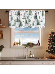 1 tấm rèm cửa sổ trong suốt hình cây thông Noel, rèm bếp phong cách Châu Âu, vách ngăn phòng cản sáng - Nhiều màu - Xem 9