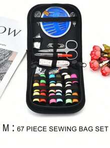 1 Set Black Portable Sewing Tool Kit, Home Sewing Tools 10pcs/Set Including Thread Box, Needles, Threader, Handwork Sewing Accessories With Fabric Organizer Box - Complete Handmade Sewing And Mending Tool Set With Assorted Color Threads, Suitable For Travel And Home Use - Essential Crafting Essentials All Year Round