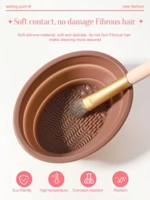 55PCS Makeup Tools Set Including:1pc Multi-Functional Zipper Toiletry And Cosmetic Bag Waterproof+30pcs Makeup Brush Sets+5PCS Makeup Sponge+5PCS Mini Makeup Sponges+5PCS Triangle Powder Puffs+5PCS Mini Air Cushion Powder Puffs+1pc Hairband+2PCS Hand Bowl Strap+1pc Makeup Brush Cleaning Tools - Multicolor - View 9