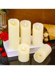 LED 大号塑料蜡烛，单支闪烁无焰蜡烛，户外防水无焰蜡烛，电池供电 LED 闪烁柱状蜡烛，长效塑料婚礼蜡烛，桌烛灯，万圣节、圣诞节、生日派对、节日、家居装饰 - 多色 - 查看 8