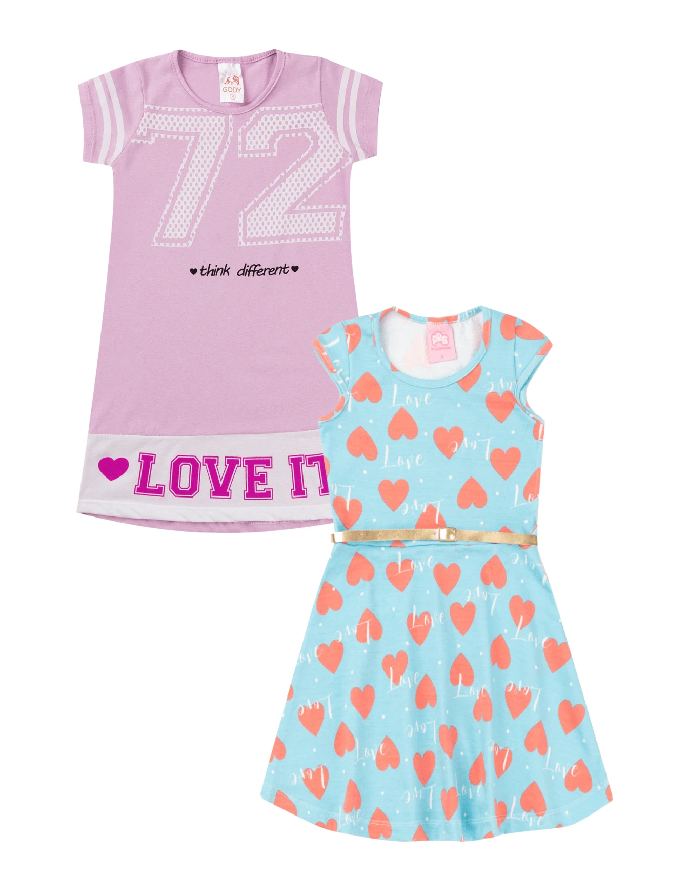 Kit 2 Summer Dresses For Girls - Morado - Ver 1