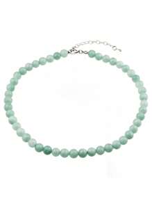 新款中国风手工串珠玉项链，天然石项链女士珠宝，圆珠颈链适合日常佩戴 - 彩色 - 查看 14