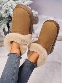 Women Winter Snow Boots Warm Thickened Plush Lined Casual Slip-On Short Boots