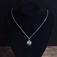 1pc Van Gogh Starry Night Art Necklace Snap Button Pendant Necklace - style - View 4