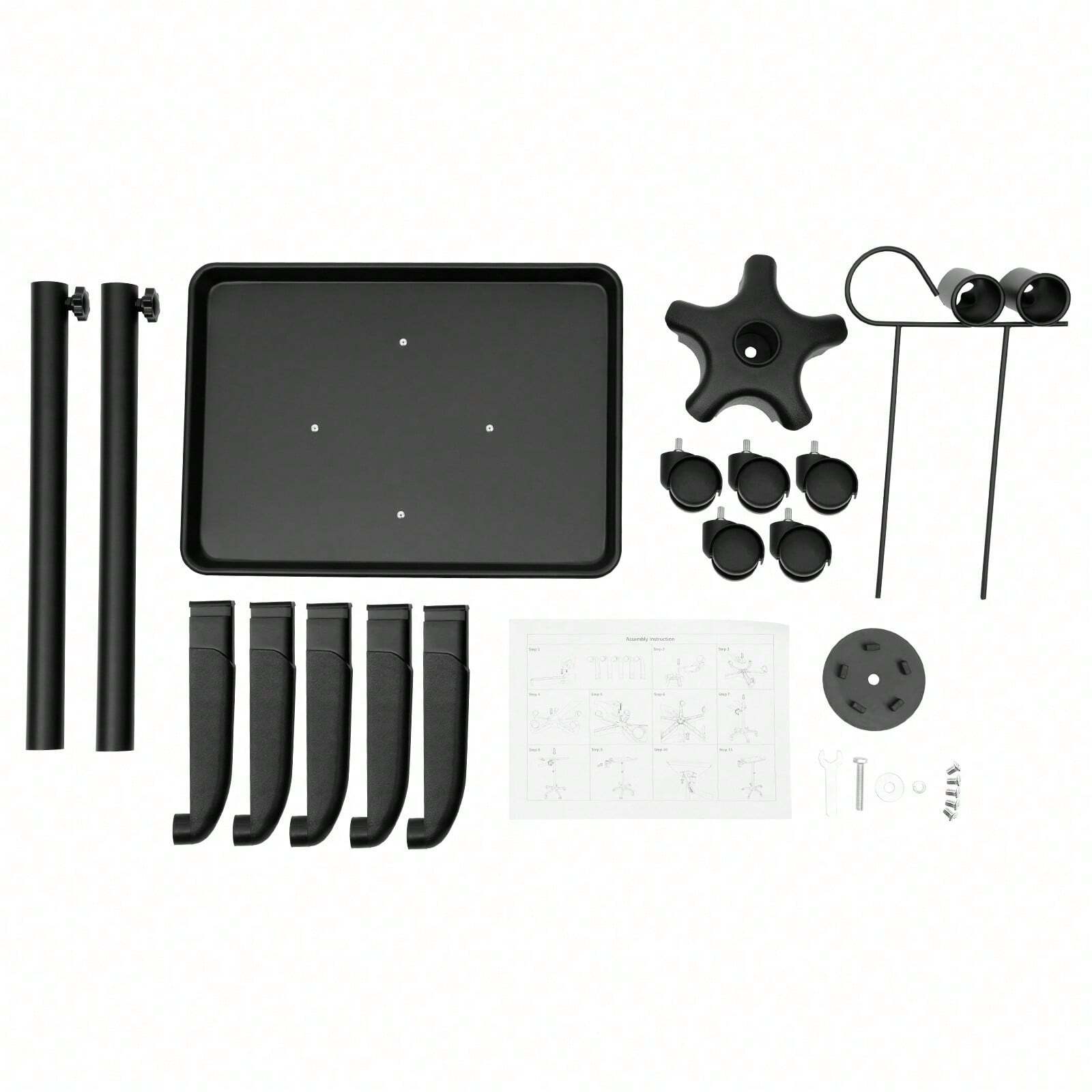 Rolling Salon Tray On Wheels, Metal Hairstylist Tray Rolling Cart For