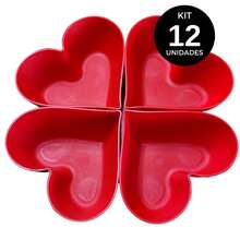 Kit 12 Heart Jar Snack Bowl Plastic Dessert Parties Birthdays Ice Cream Bowl Bowl - Đỏ - Xem 2