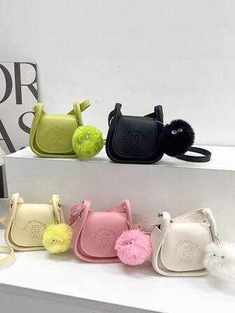 1 ชิ้น กระเป๋าสะพายข้างสำหรับสาว, สไตล์แฟชั่นน่ารัก, ลายการ์ตูนสาวน้อยน่ารักและตัวอักษร, ผ้าหนังPUสีพื้น กระเป๋าสี่เหลี่ยมเล็ก มีสายสะพายปรับได้ ติดกระดุมแม่เหล็ก เหมาะสำหรับใช้ในชีวิตประจำวัน ช็อปปิ้งและการเดินทาง