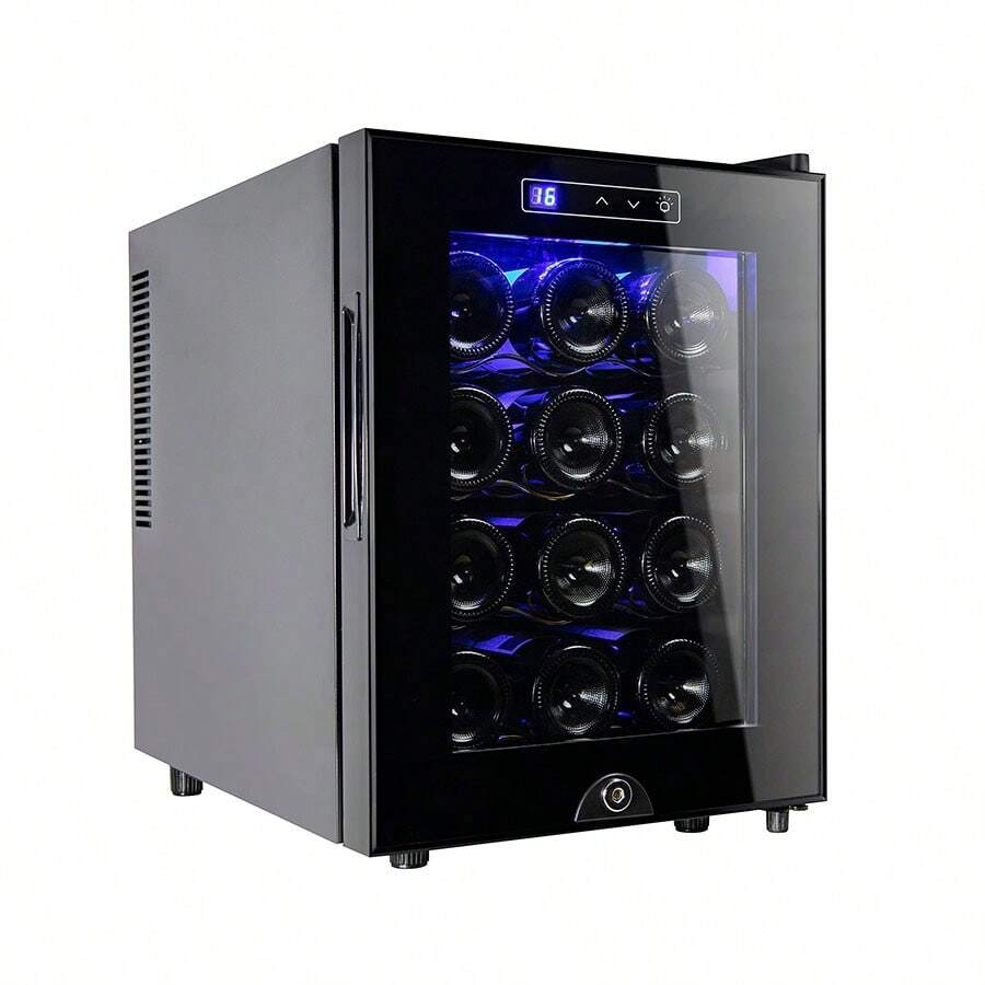 12 Bottle Wine Cooler Refrigerator,Wine Fridge Freestanding With Lock