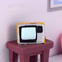 1/9pcs Retro Mini Home Appliance Fridge Magnets, Resin Black & White TV, Radio, Fan, Wall Clock, European Camera Decorative Stickers - Multicolor - View 16