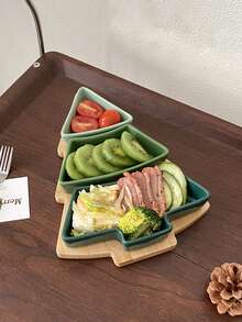 CMYD Studio Khay đựng hình cây thông Noel sáng tạo, đồ ăn nhẹ, vỏ trái cây, đĩa đựng đồ trang trí phòng - Nhiều màu - Xem 7