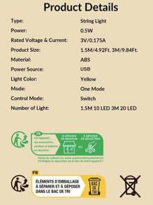 1 件 10/20 LED 玫瑰花仙子灯串，由电池供电（不含电池），非常适合婴儿房装饰、女孩房装饰、生日派对、婚礼、求婚、礼物等。婴儿送礼会家庭装饰礼物 - 彩色 - 查看 11