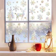 Christmas Window Stickers - Holographic Window Decals, Rainbow Prism Sun Catcher, Christmas Snowflake Glass Stickers, Christmas Decorations - Multicolor - View 2