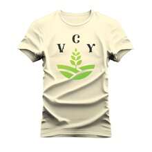100% Cotton Printed Unisex Shirt V C Y Plant - 奶油色 - 查看 1