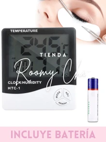ROOMY CHIC Higrómetro Digital Termómetro Para Pestañas Higrómetro Medidor De Humedad Reloj Temperatura Alarma Para Aplicación De Pestañas Higrómetro Para Pestañas Higrómetro Para Aplicación De Extensiones De Pestañas Higrómetro Digital Para Pestañas Higrómetro Digital Termohigrómetro De Interior Medidor De Humedad Del Termómetro Con Precisión De Temperatura Humedad Función Reloj Y Alarma Con Monitor Medidor De Temperatura Y Humedad Utensilios de belleza Utensilios para Pestañas - Blanco - Ver 6