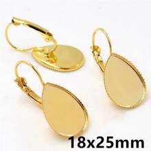 10pcs 10x14mm 13x18mm 18x25mm Drop Style Earring Cabochon Blank Base Setting French Lever Back Earrings DIY Jewelry Making Accessories Findings - French Earrings - View 29