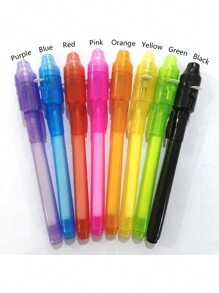 1pc/2pcs/4pcs/8pcs Invisible Fluorescent Pen, Students Marker Glow In The Dark Invisible Pen, LED Light Magic Toy Multi-Function Pen, Ultraviolet Disappearing Invisible Pen - Random Color - View 8