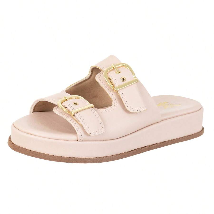 Papete FlatForm Via Birigui Clog Sandal With Adjustable Buckle - 米色 - 查看 1