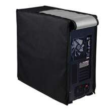 Heavy-Duty Waterproof Tower PC Dust Cover With Zipper For Desktop Computer - Black - View 4