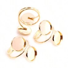 5pcs Fit 12mm Cabochons Ring Blank Base Setting Double Base Tray Adjustable DIY Jewelry Making Accessories - Ring Cabochon Base - View 13