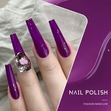 XEIJAYI 1pc 10Ml Long-Lasting Eggshell Glue Gel Nail Polish UV/LED Soak Off Gel Nail Polish For Nail Art DIY Salon Home Holiday Gift For Women - 紫色 - 查看 4