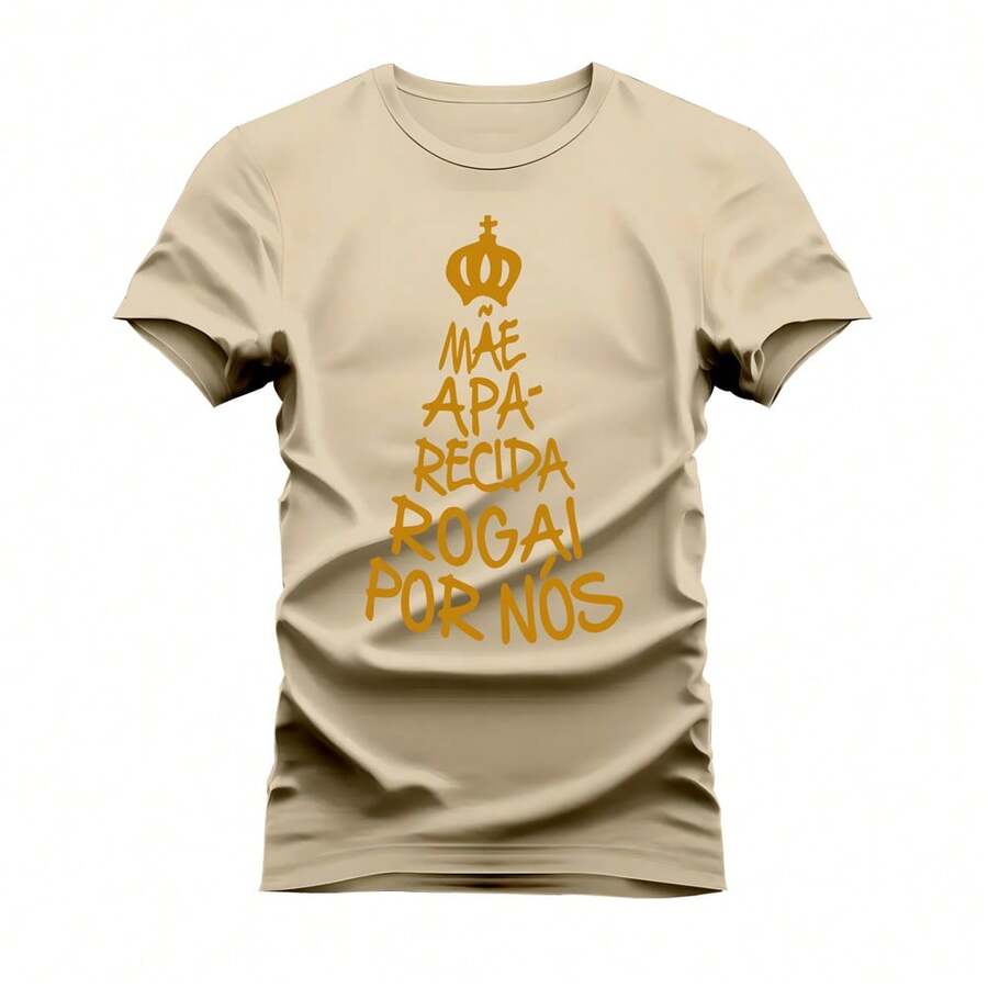 Rogai Unisex Cotton T-Shirt Printed Comfortable - Màu be - Xem 1