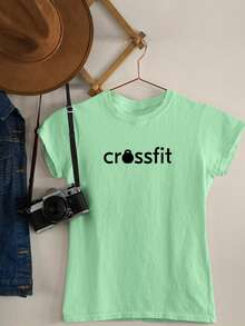 Women's T Shirt Baby Look Crossfit Weight Gym Fitness Cute Various Colors 100% Cotton - 薄荷綠 - 查看 2