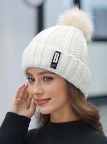 1 pieza Conjunto de gorro de punto y bufanda, cuello cálido y suave de invierno, adecuado para diario, trabajo, exteriores, regalo de pareja para vacaciones - Multicolor - Ver 1