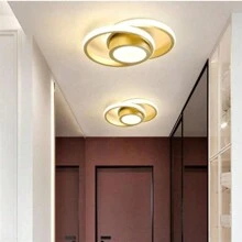 1 件装现代 LED 吸顶灯，220V 圆形嵌入式吸顶灯具，小型吸顶灯，靠近天花板灯，适用于走廊客厅卧室厨房入口黑白，白光/暖光 - 吊燈1 - 查看 1