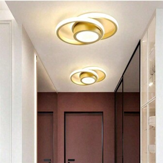 1 件装现代 LED 吸顶灯，220V 圆形嵌入式吸顶灯具，小型吸顶灯，靠近天花板灯，适用于走廊客厅卧室厨房入口黑白，白光/暖光