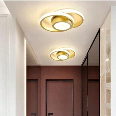 1 件装现代 LED 吸顶灯，220V 圆形嵌入式吸顶灯具，小型吸顶灯，靠近天花板灯，适用于走廊客厅卧室厨房入口黑白，白光/暖光