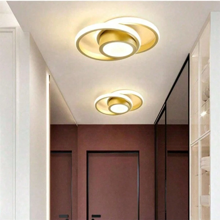 1 件装现代 LED 吸顶灯，220V 圆形嵌入式吸顶灯具，小型吸顶灯，靠近天花板灯，适用于走廊客厅卧室厨房入口黑白，白光/暖光 - 吊燈1 - 查看 1