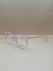 Glasses For Women Girls Round Metal TR90 Polycarbonate Medium Face Shape 3103 - 粉色 - 查看 2