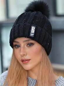 1 pieza Conjunto de gorro de punto y bufanda, cuello cálido y suave de invierno, adecuado para diario, trabajo, exteriores, regalo de pareja para vacaciones - Multicolor - Ver 2