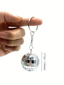 10 Stücke Discokugel Halskette 70er Jahre Disco Party Mini Discokugel Anhänger, Silber Discokugel Schmuck, Muss-have für Disco Party, Rückkehr zur Schule, Valentinstag - Silber grau - Übersicht 8