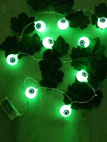 Đèn LED Halloween phát sáng mắt dây trang trí ngày lễ đạo cụ đáng sợ bầu không khí ma ám nhãn cầu dây đèn lá nhiều màu - Nhiều màu - Xem 9