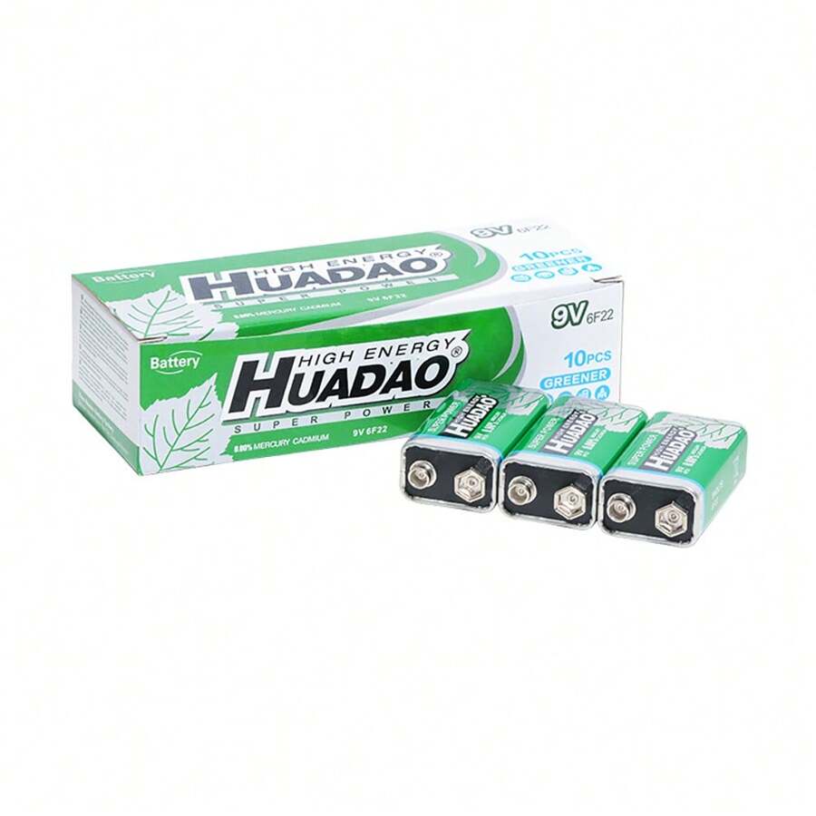 9V碱性一次性电池，适用于万用表、麦克风，6F22碳锌电池，1100mAh，适用于KTV玩具 - 6F22(HUADAO) - 查看 1