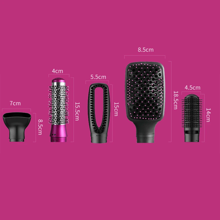 5In1 Hot Air Brush, Automatic Curling Iron, Straightening & Curling 2In1 Hair Styler SHEIN UK