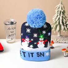 1 pieza Gorro de Navidad de punto con luces LED, regalo para fiesta de Año Nuevo, decoración navideña, gorro de Año Nuevo 2025, accesorio para Nochebuena - Multicolor - Ver 16