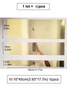 10 件镜线亚克力 3D 墙贴，大尺寸创意自粘适用于客厅、卧室、餐厅、书房家居墙壁装饰镜面墙壁房间装饰墙镜房间装饰浴室装饰客厅装饰
